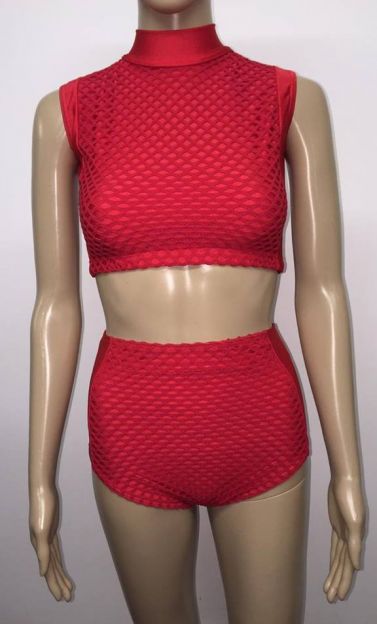 Mia Fishnet Two Piece High Waist Nix Freestyle outfit